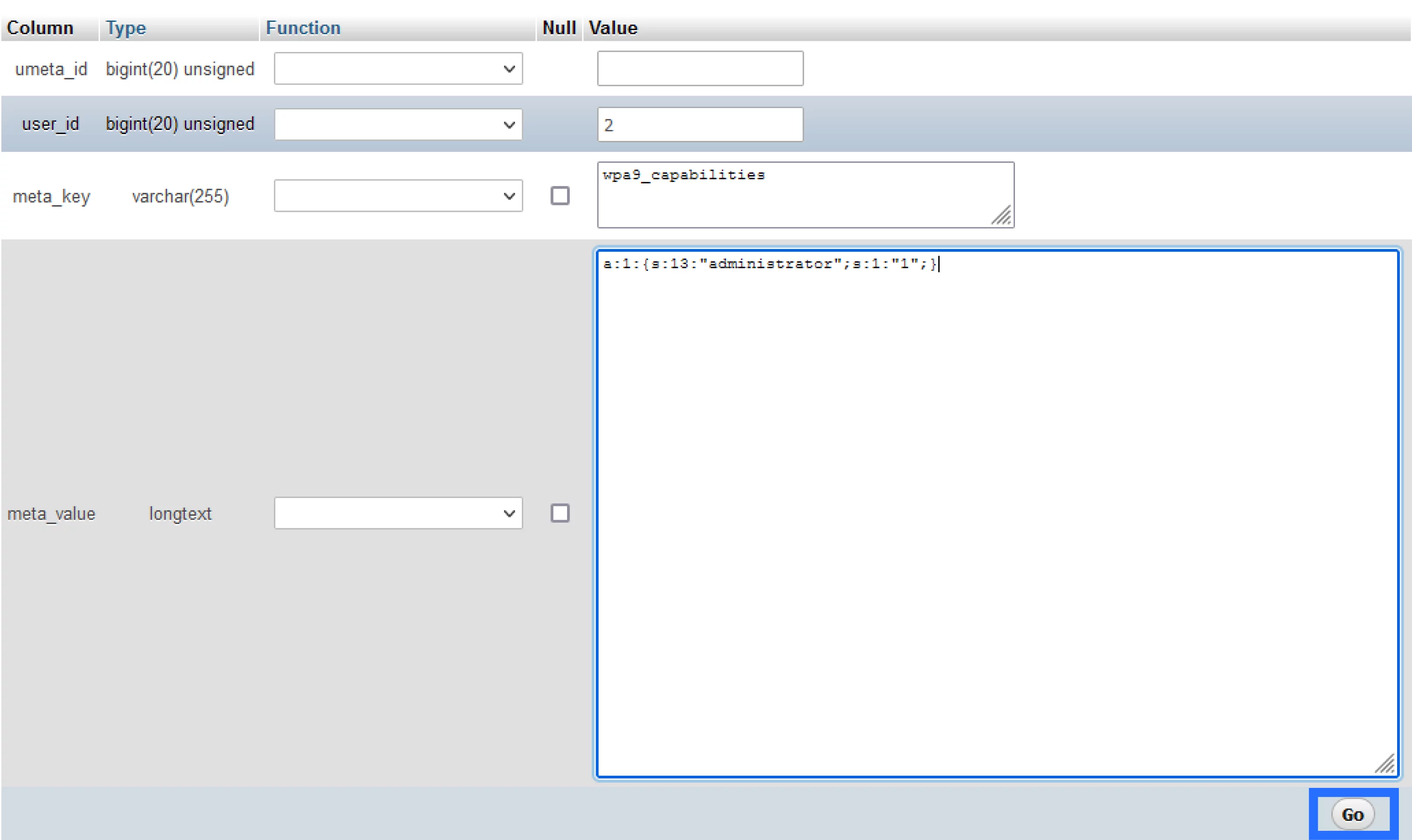 Screenshot: Completed New User Login Details Form