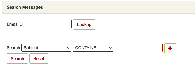Screenshot: Form to Add in Search Parameters