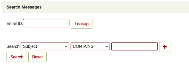 Screenshot: Form to Add in Search Parameters