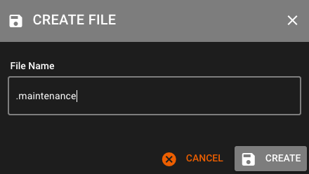 Screenshot: Create File Window with File Name