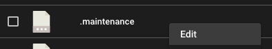 Screenshot: Right-Click of .maintenance File