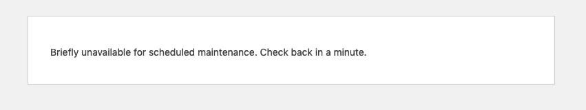 Screenshot: Maintenance Page with Text
