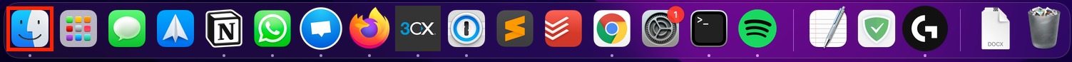 Launch Pad Highlighting the Finder Application