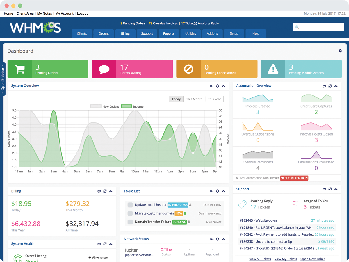 WHMCS Interface