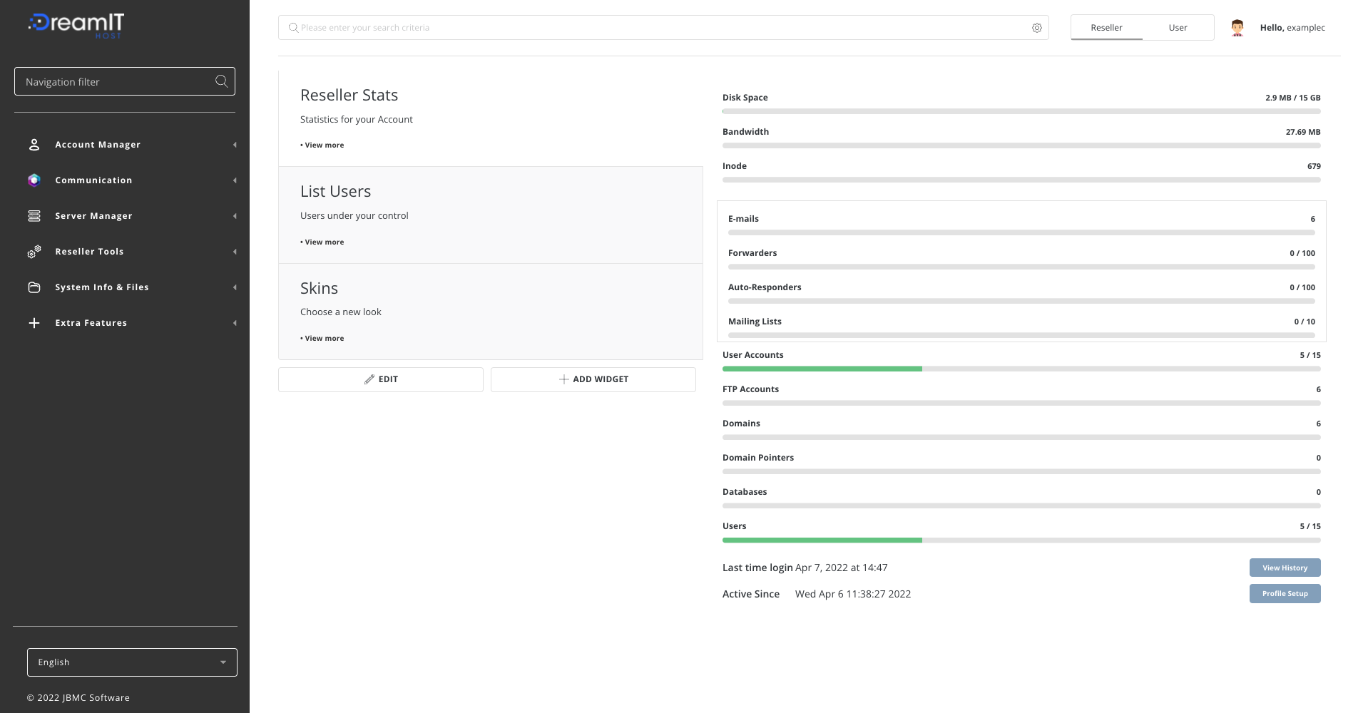 DirectAdmin: Easy Hosting Management | DreamIT Host