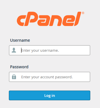 Screenshot:  cPanel Login