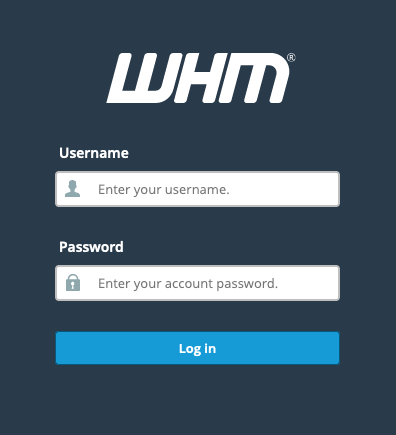 Screenshot: WHM Login Page