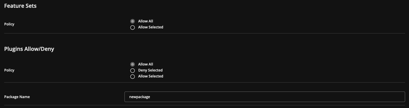 Screenshot: DirectAdmin's Create New Package Form 6