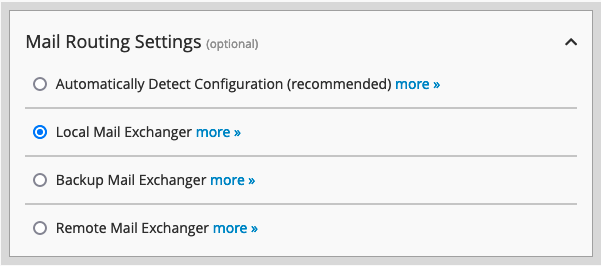 Screenshot: Create a New Account in WHM Mail Routing Settings Section