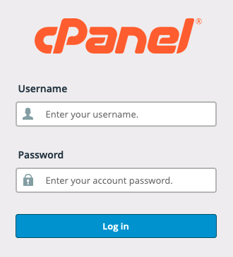 Screenshot: cPanel Login