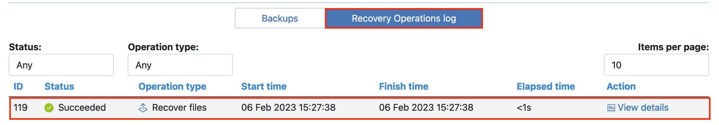 Screenshot: Status Bar of Your Backup's Progress