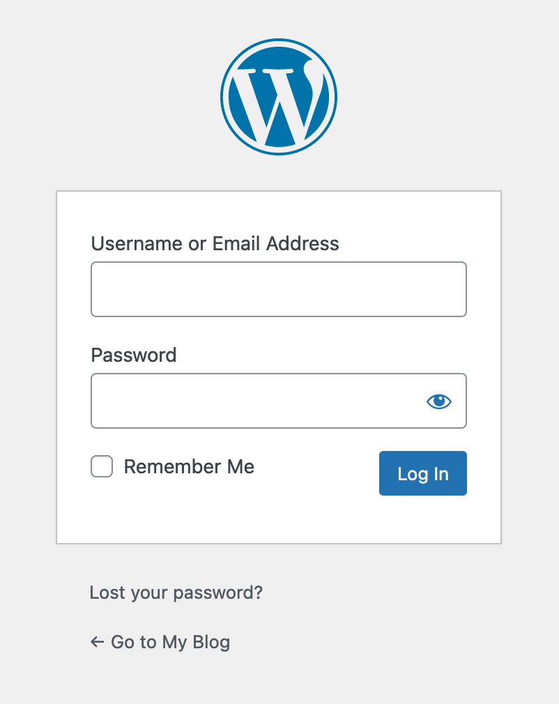 Screenshot: WordPress Login Page