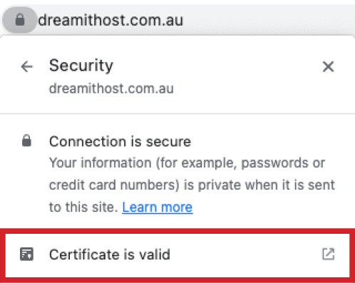 SSL Certificate Information Screenshot